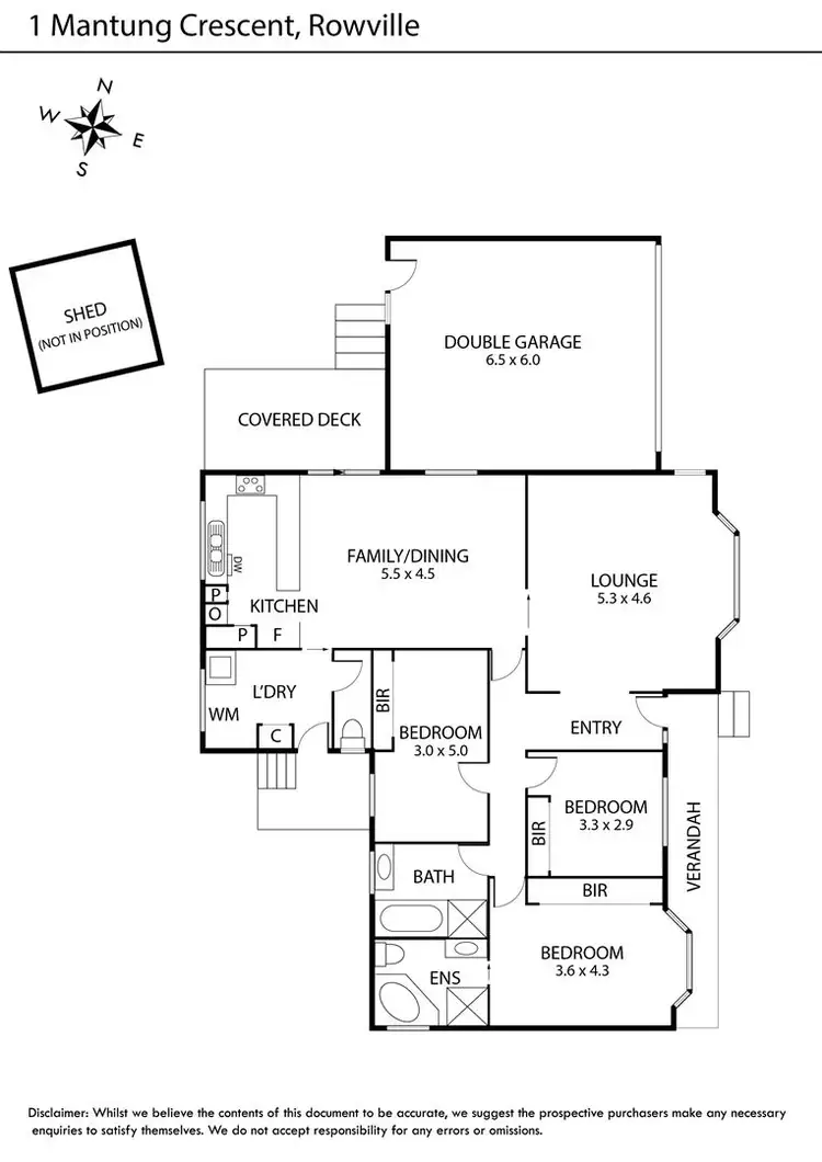 Floorplan of Homely house listing, 1 Mantung Crescent, Rowville VIC 3178