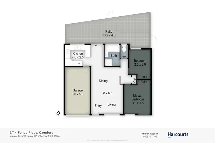 Floorplan of Homely semi-detached listing, 5/14 Fonda Place, Oxenford QLD 4210