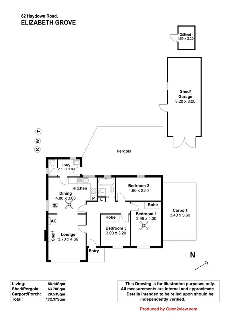 Floorplan of Homely house listing, 62 Haydown Road, Elizabeth Grove SA 5112