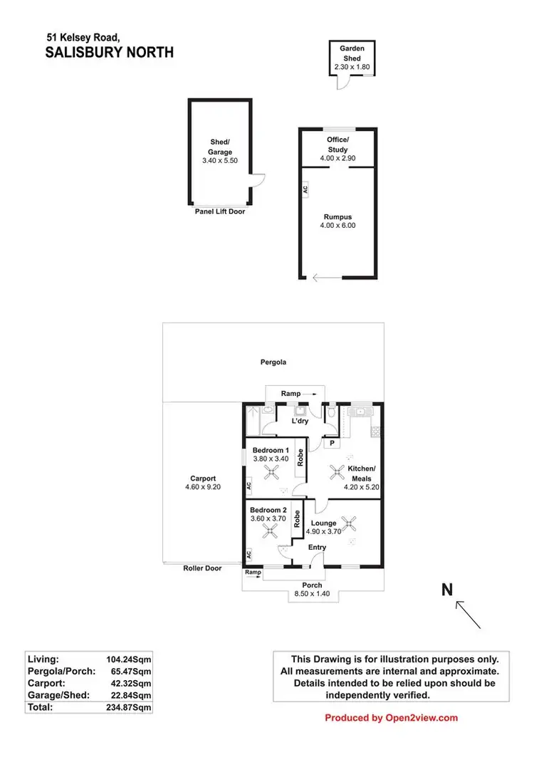 Floorplan of Homely semi-detached listing, 51 Kelsey Road, Salisbury North SA 5108
