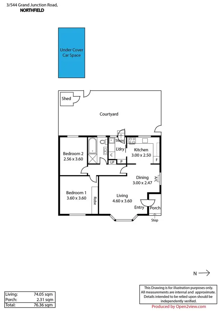 Floorplan of Homely unit listing, 3/544 Grand Junction Road, Northfield SA 5085