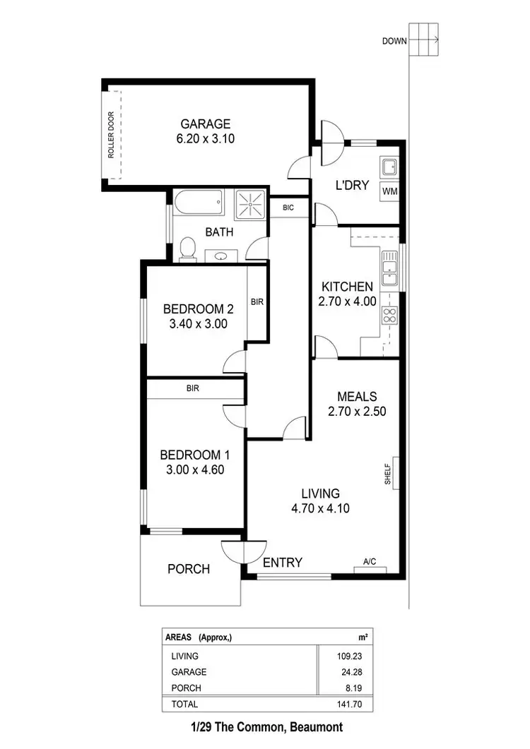 Floorplan of Homely unit listing, 1/29 The Common, Beaumont SA 5066