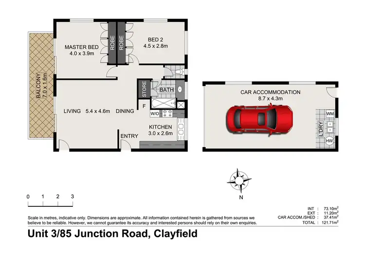 Floorplan of Homely unit listing, 3/85 Junction Road, Clayfield QLD 4011