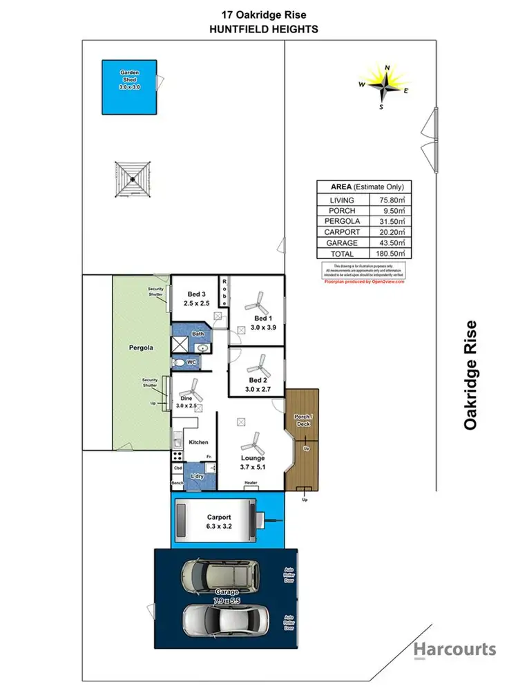 Floorplan of Homely house listing, 17 Oakridge Rise, Huntfield Heights SA 5163