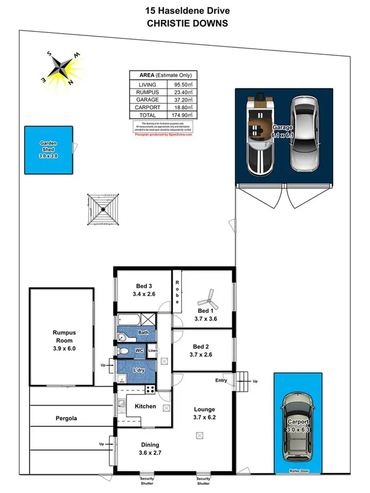 Floorplan of Homely house listing, 15 Haseldene Drive, Christie Downs SA 5164