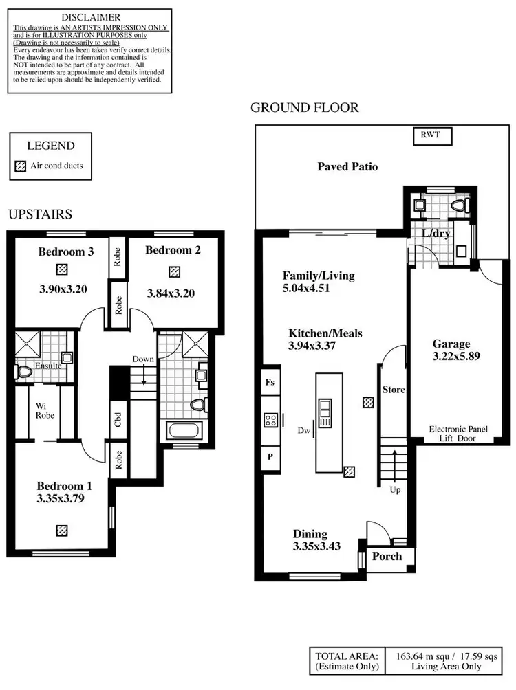 Floorplan of Homely townhouse listing, 2/17 Salter Crescent, Port Noarlunga SA 5167
