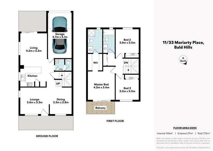 Floorplan of Homely townhouse listing, 11/33 Moriarty Place, Bald Hills QLD 4036