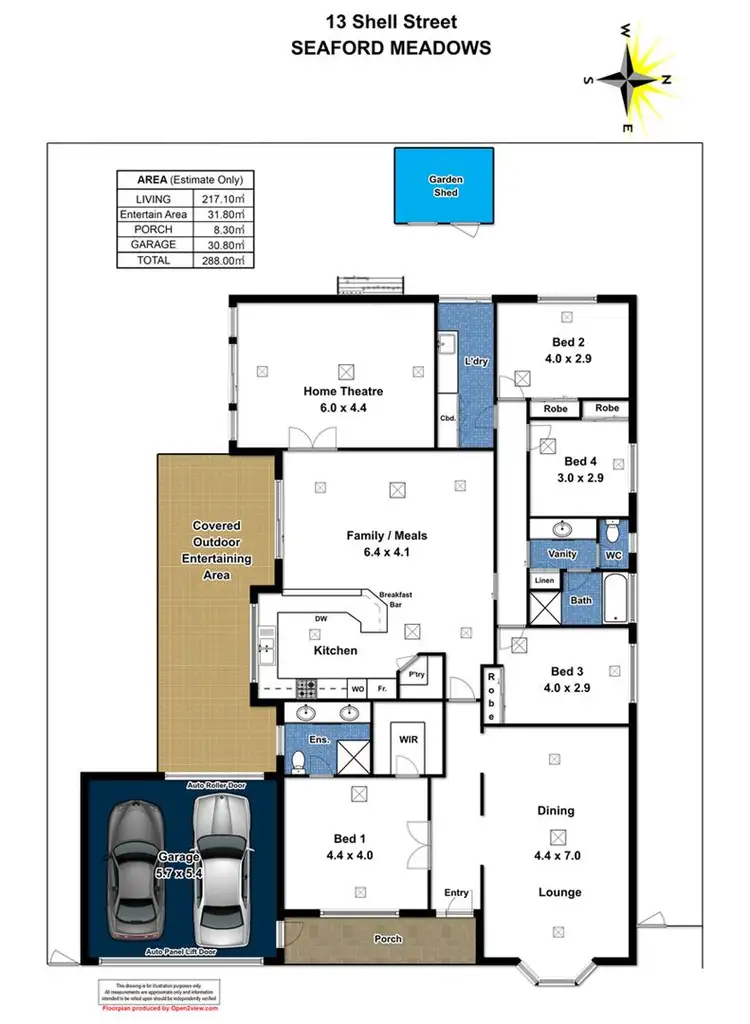 Floorplan of Homely house listing, 13 Shell Street, Seaford Meadows SA 5169