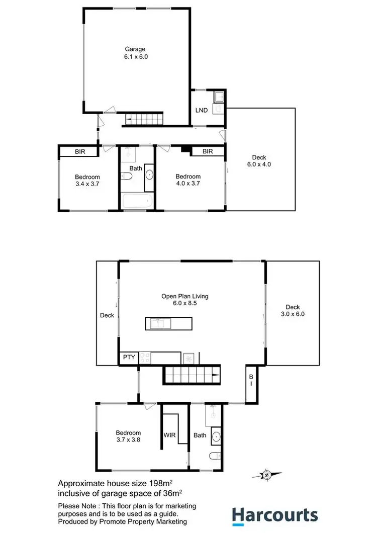 Floorplan of Homely townhouse listing, 1/3 Bindara Road, Tranmere TAS 7018
