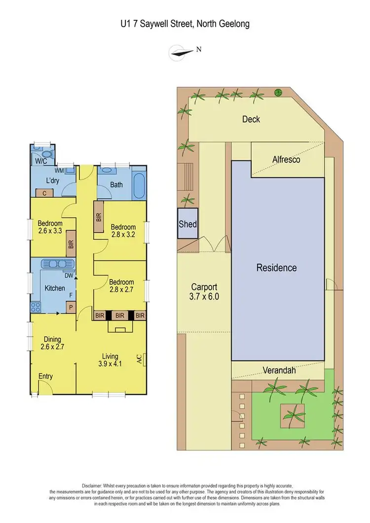 Floorplan of Homely unit listing, 1/7 Saywell Street, North Geelong VIC 3215