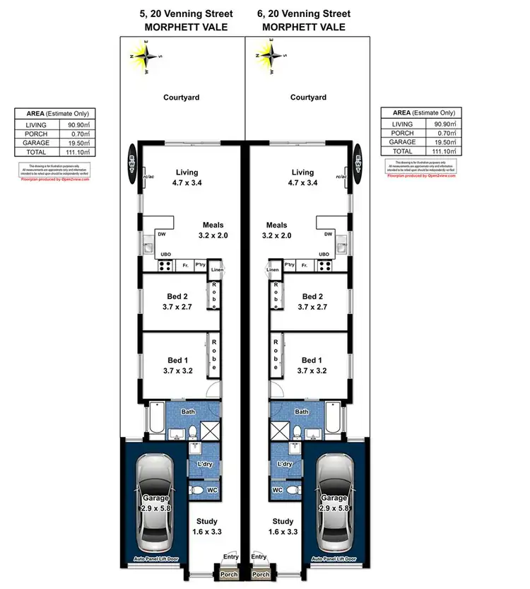 Floorplan of Homely house listing, 20A & B Venning Street, Morphett Vale SA 5162