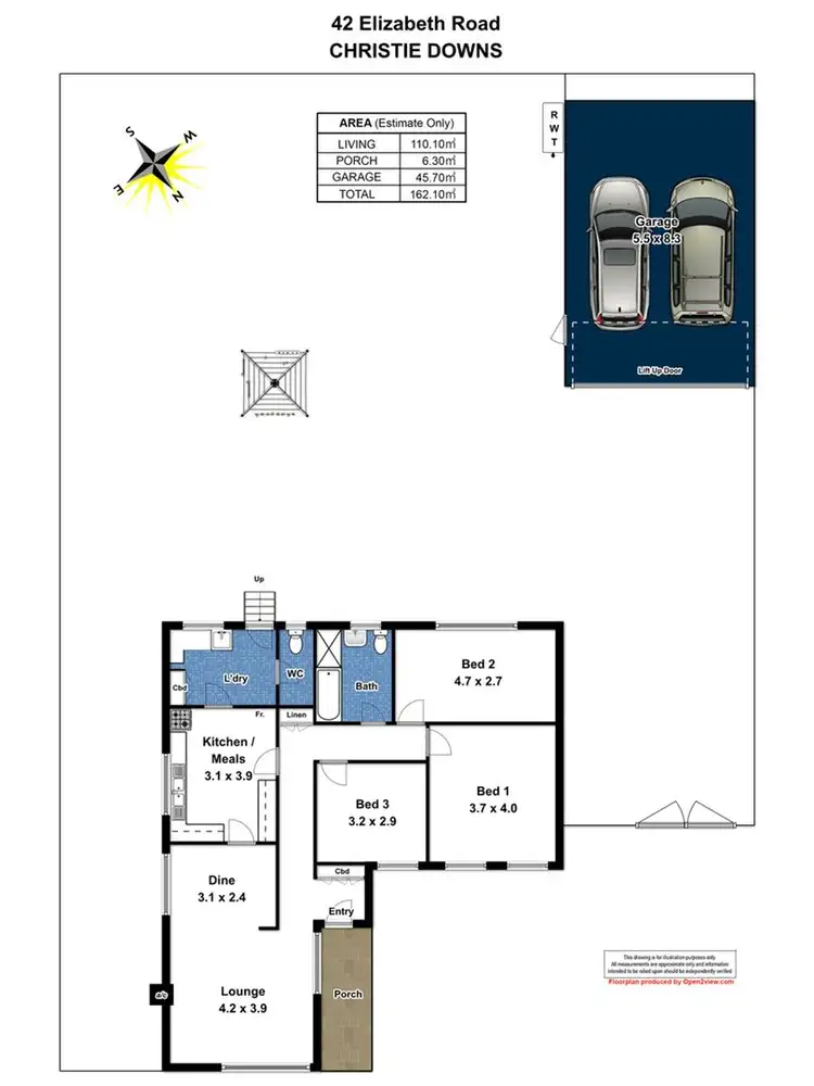 Floorplan of Homely house listing, 42 Elizabeth Road, Christie Downs SA 5164
