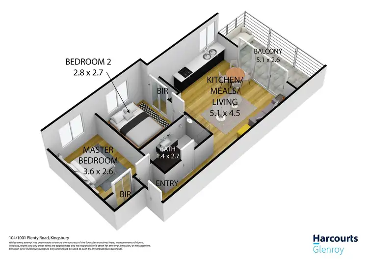 Floorplan of Homely apartment listing, 104/1001 Plenty Road, Kingsbury VIC 3083