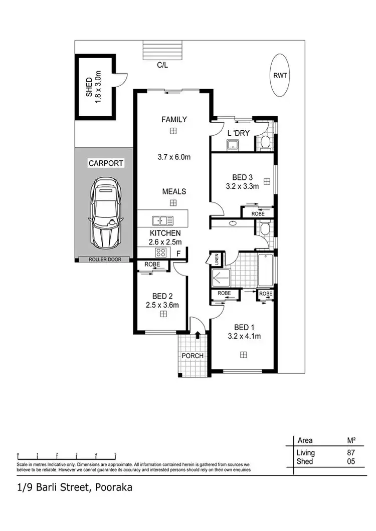 Floorplan of Homely unit listing, Unit 1/9 Barli Street, Pooraka SA 5095