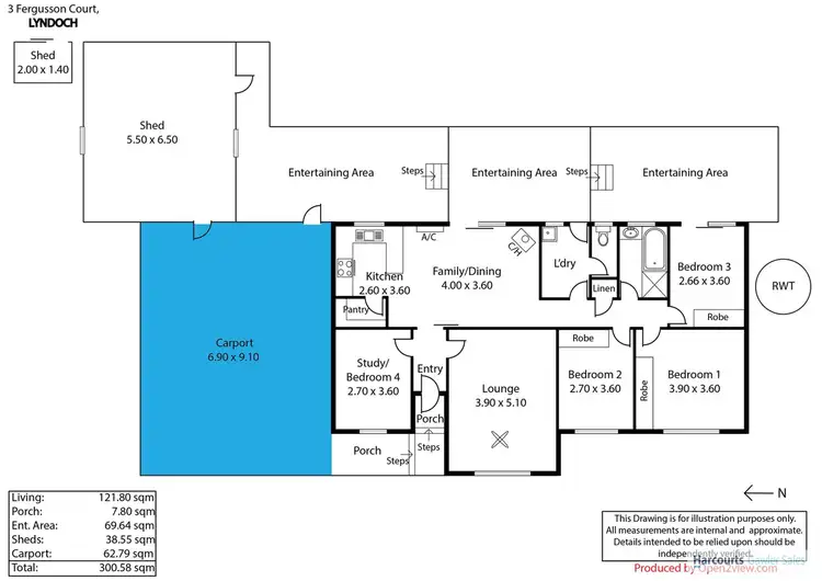 Floorplan of Homely house listing, 3 Fergusson Court, Lyndoch SA 5351