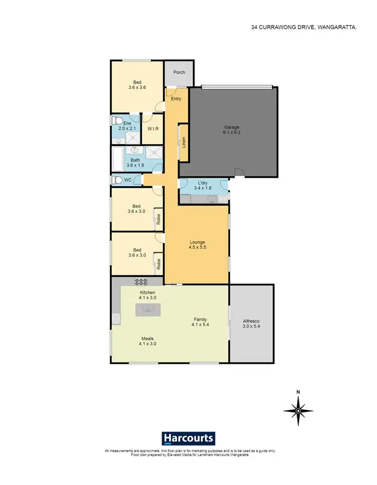 Floorplan of Homely house listing, 34 Currawong Drive, Wangaratta VIC 3677
