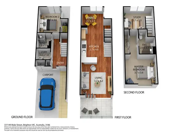 Floorplan of Homely townhouse listing, 37/149 Male Street, Brighton VIC 3186
