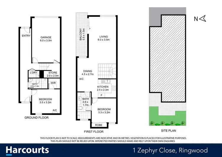 Floorplan of Homely townhouse listing, 1 Zephyr Close, Ringwood VIC 3134
