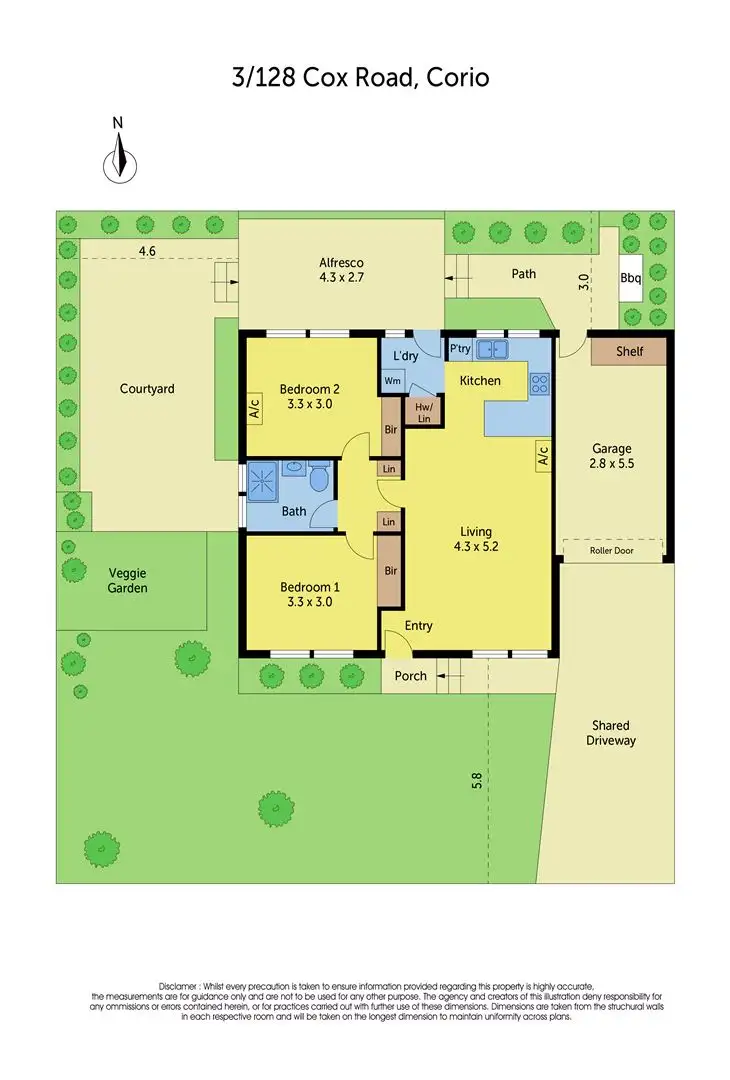 Floorplan of Homely unit listing, 3/128 Cox Road, Corio VIC 3214