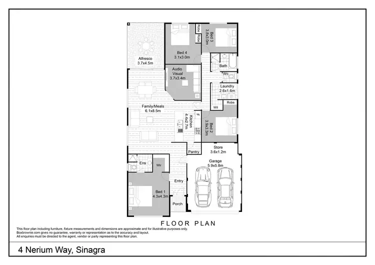 Floorplan of Homely house listing, 4 Nerium Way, Sinagra WA 6065