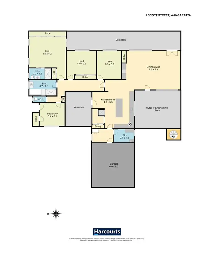 Floorplan of Homely house listing, 1 Scott Street, Wangaratta VIC 3677