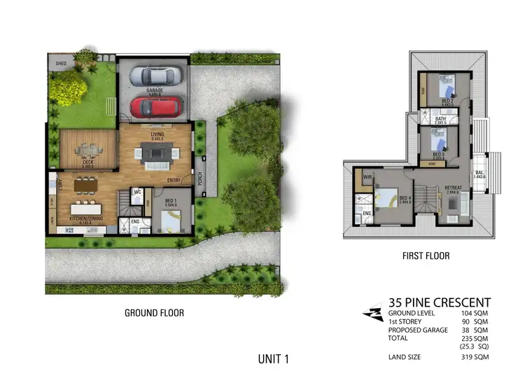 Floorplan of Homely townhouse listing, 1&3/35 Pine Crescent, Boronia VIC 3155