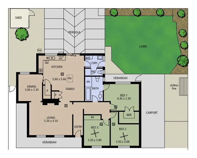 Floorplan of Homely house listing, 3 Abiona Street, Flagstaff Hill SA 5159