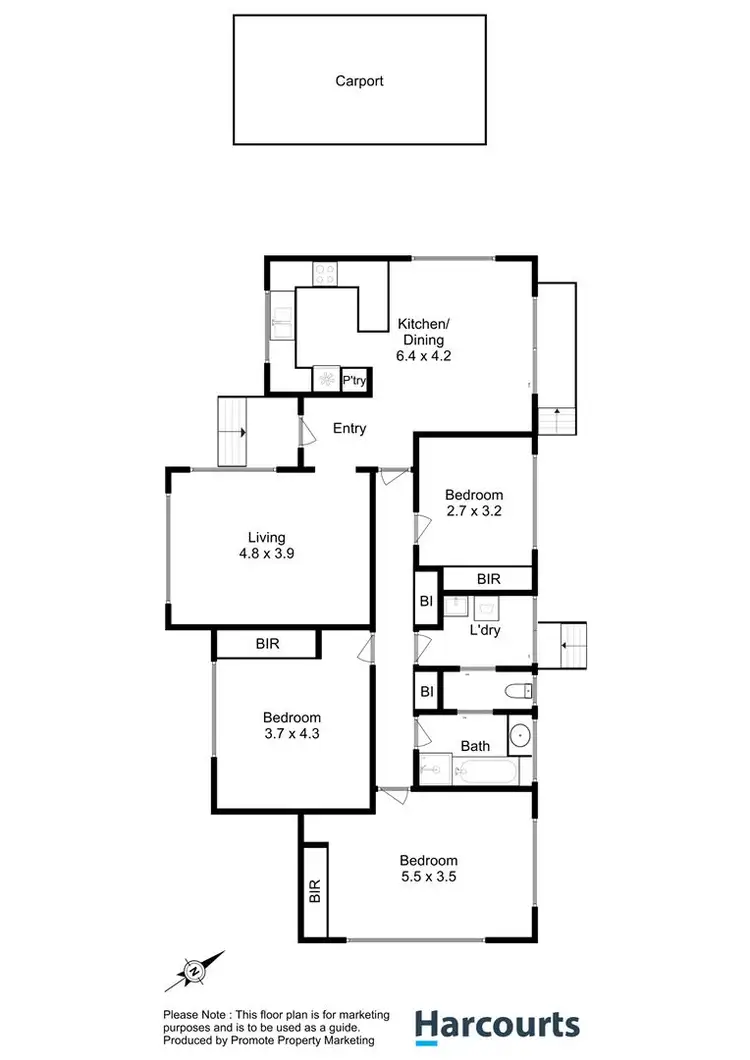 Floorplan of Homely unit listing, 3/6 Arthur Street, Sorell TAS 7172