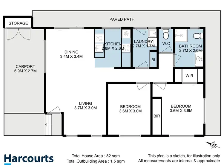 Floorplan of Homely unit listing, 2/38 Kingfisher, Kingston TAS 7050