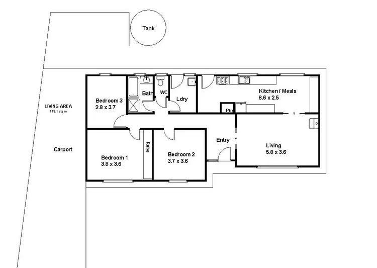 Floorplan of Homely house listing, 4 Ross Street, Waikerie SA 5330