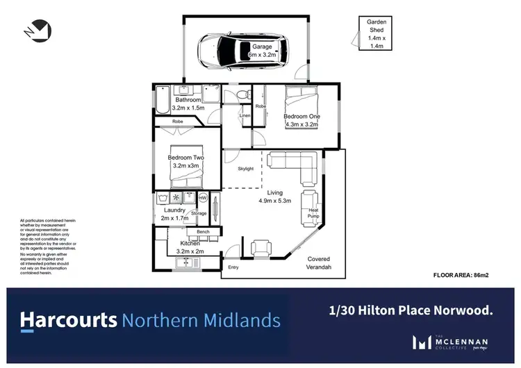 Floorplan of Homely unit listing, 1/30 Hilton Place, Norwood TAS 7250