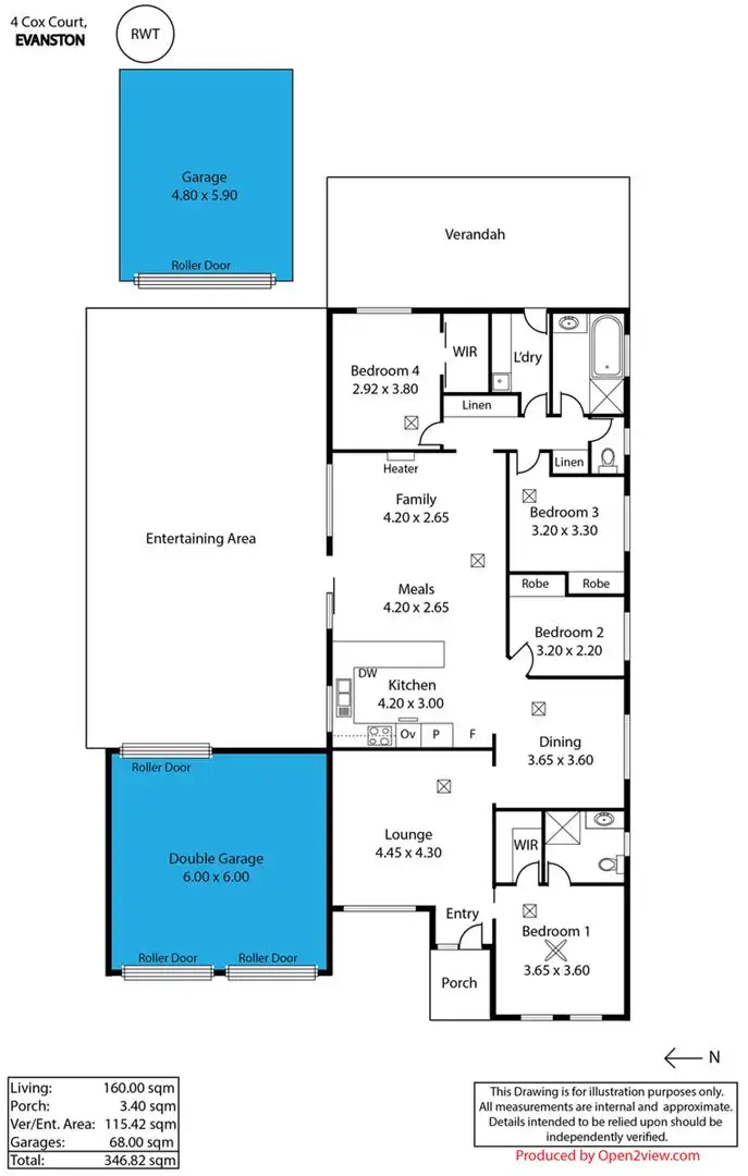 Floorplan of Homely house listing, 4 Cox Court, Evanston SA 5116