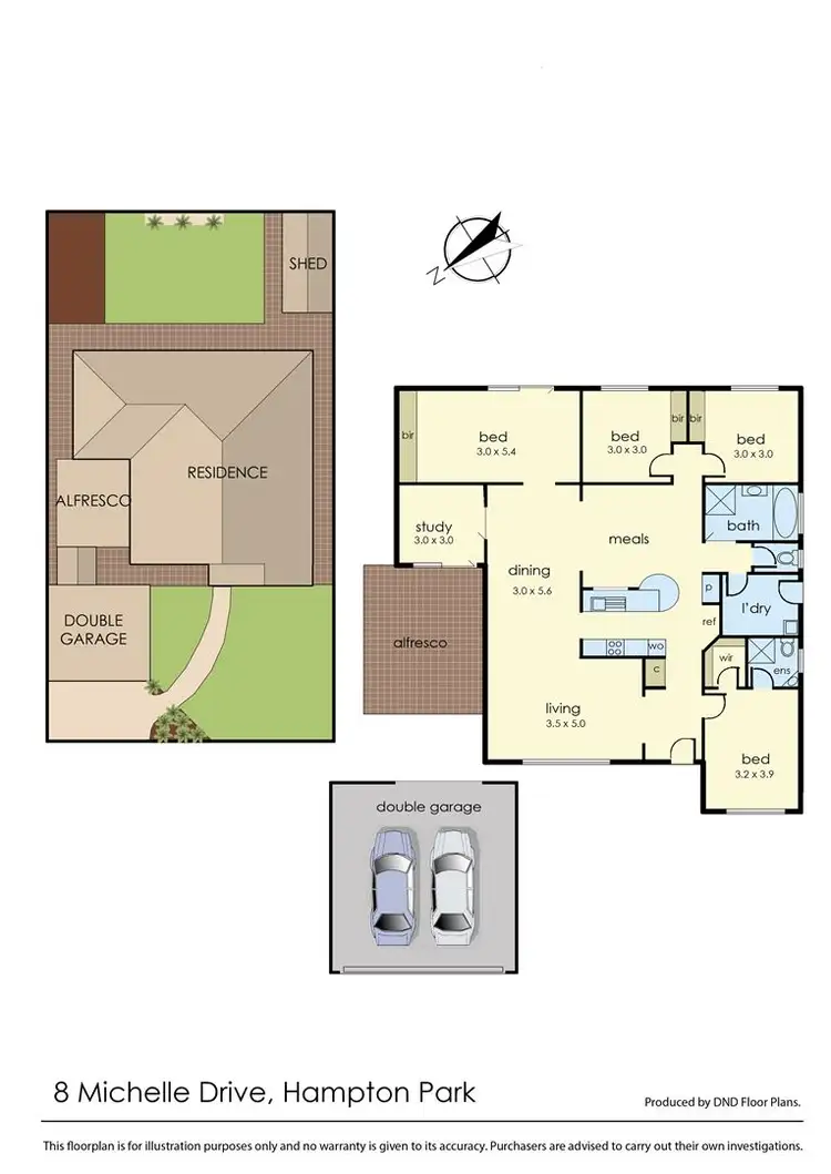 Floorplan of Homely house listing, 8 Michelle Drive, Hampton Park VIC 3976