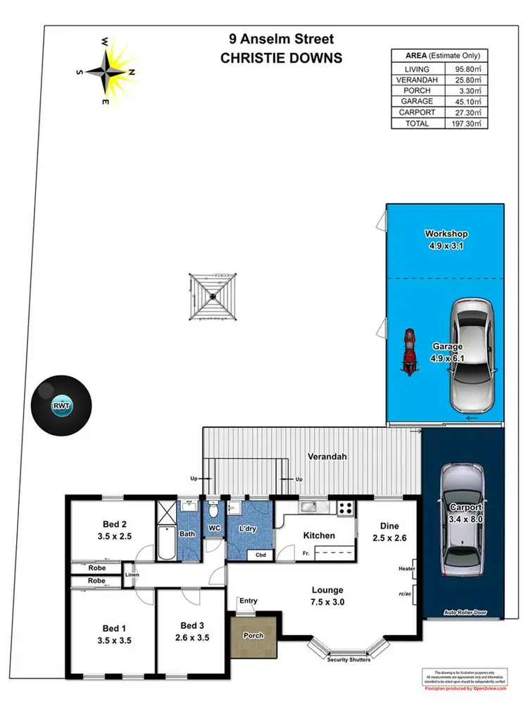 Floorplan of Homely house listing, 9 Anselm Street, Christie Downs SA 5164