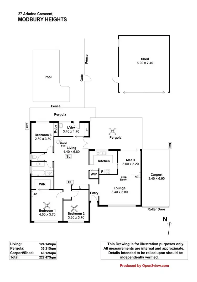 Floorplan of Homely house listing, 27 Ariadne Crescent, Modbury Heights SA 5092