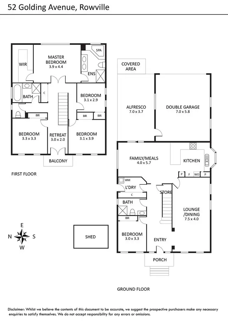 Floorplan of Homely house listing, 52 Golding Avenue, Rowville VIC 3178
