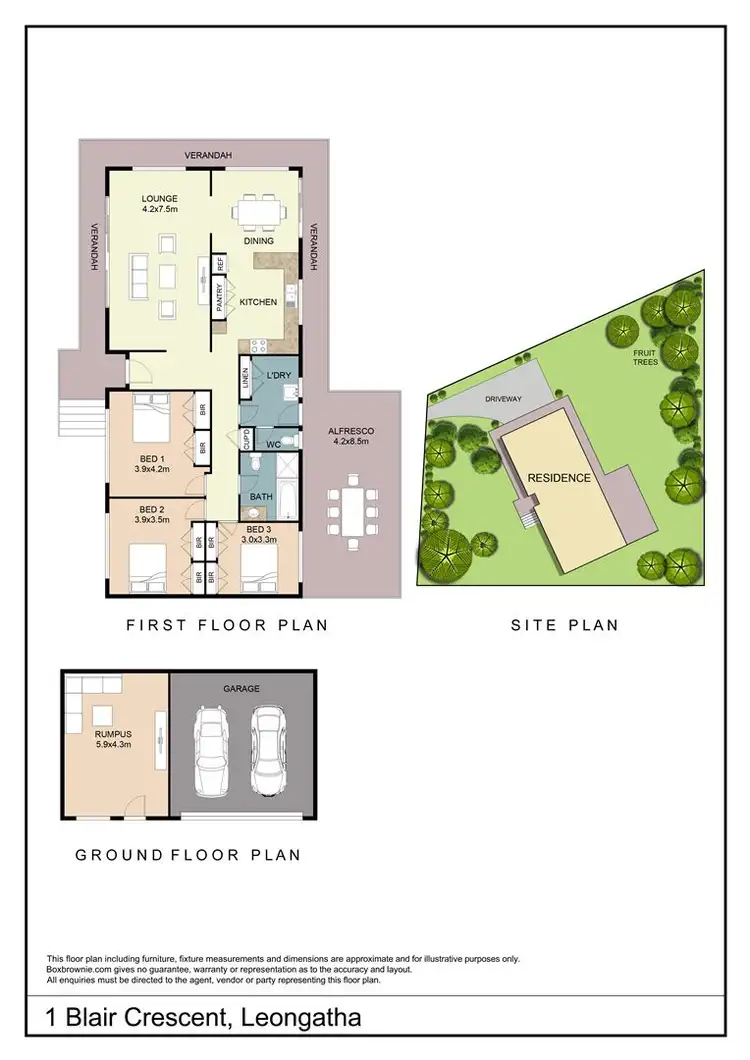 Floorplan of Homely house listing, 1 Blair Crescent, Leongatha VIC 3953