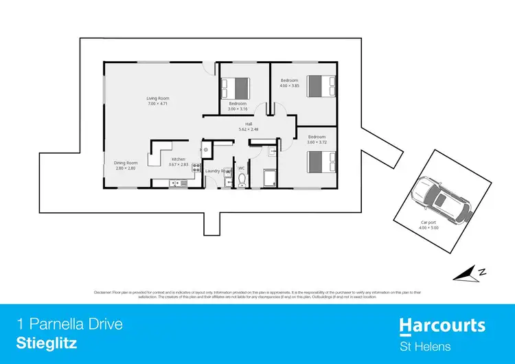 Floorplan of Homely house listing, 1 Parnella Drive, Stieglitz TAS 7216