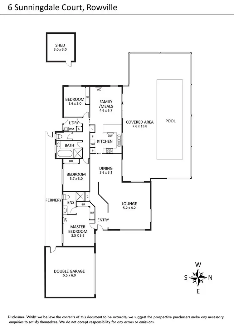 Floorplan of Homely house listing, 6 Sunningdale Court, Rowville VIC 3178