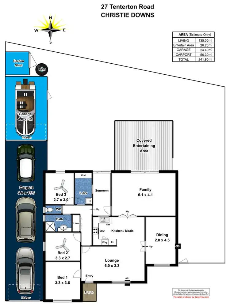 Floorplan of Homely house listing, 27 Tenterton Road, Christie Downs SA 5164