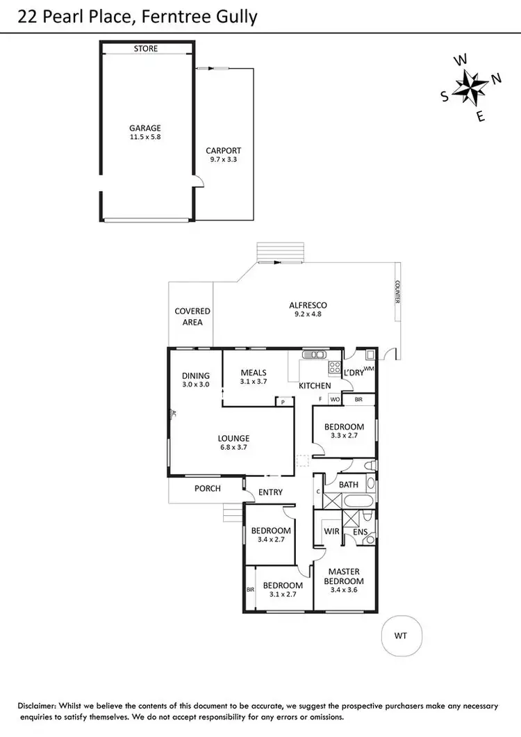 Floorplan of Homely house listing, 22 Pearl Place, Ferntree Gully VIC 3156