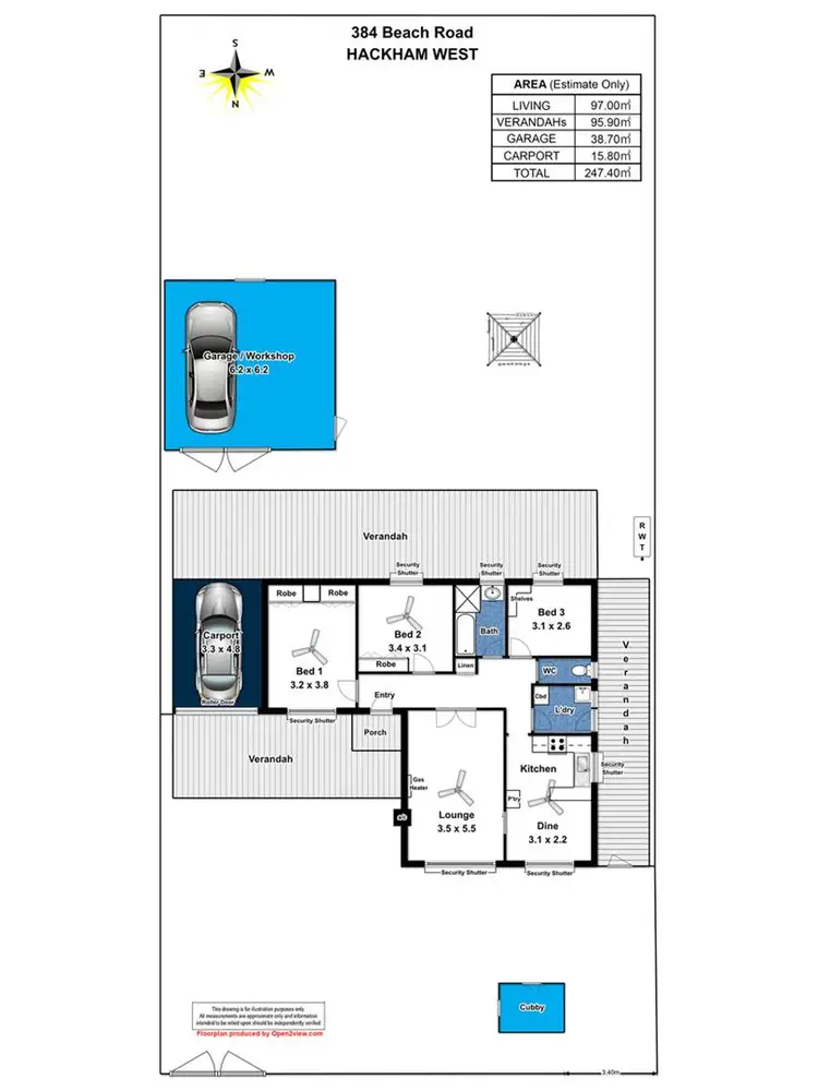 Floorplan of Homely house listing, 384 Beach Road, Hackham West SA 5163