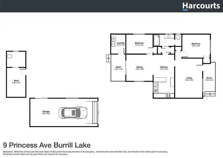 Floorplan of Homely house listing, 9 Princess Avenue North, Burrill Lake NSW 2539