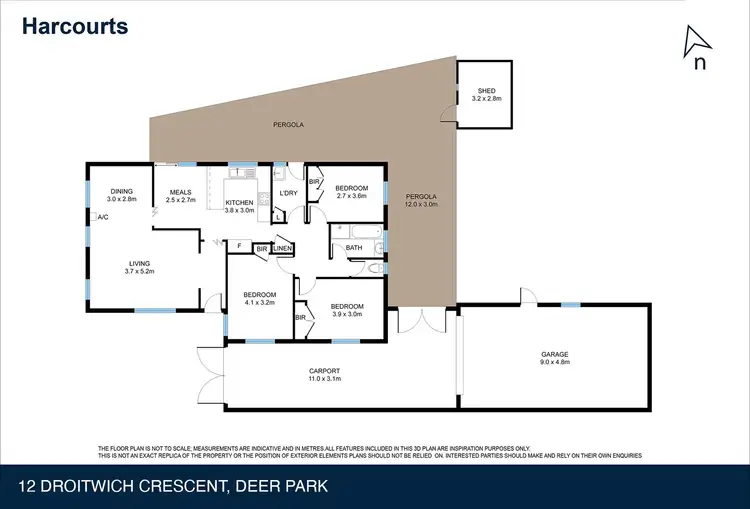 Floorplan of Homely house listing, 12 Droitwich Crescent, Deer Park VIC 3023