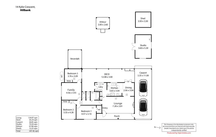 Floorplan of Homely house listing, 14 Kylie Crescent, Hillbank SA 5112