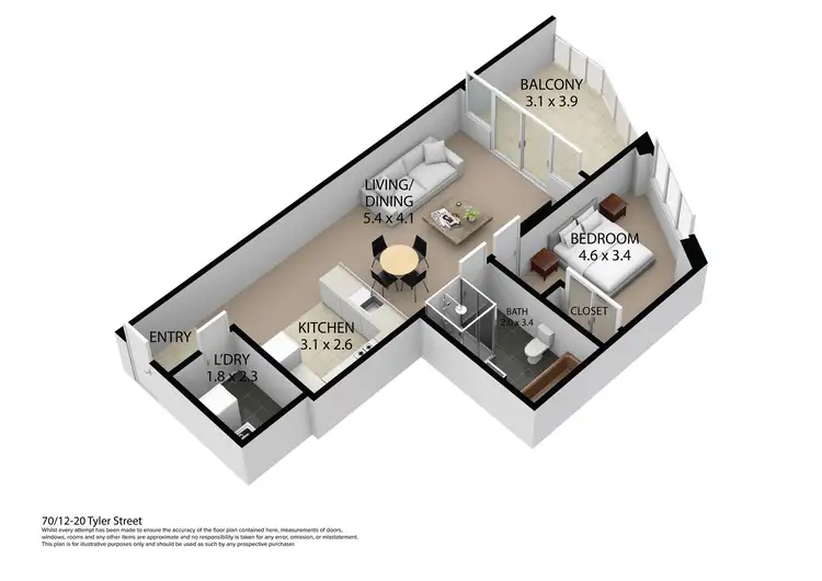Floorplan of Homely apartment listing, 70/12 - 20 Tyler Street, Campbelltown NSW 2560