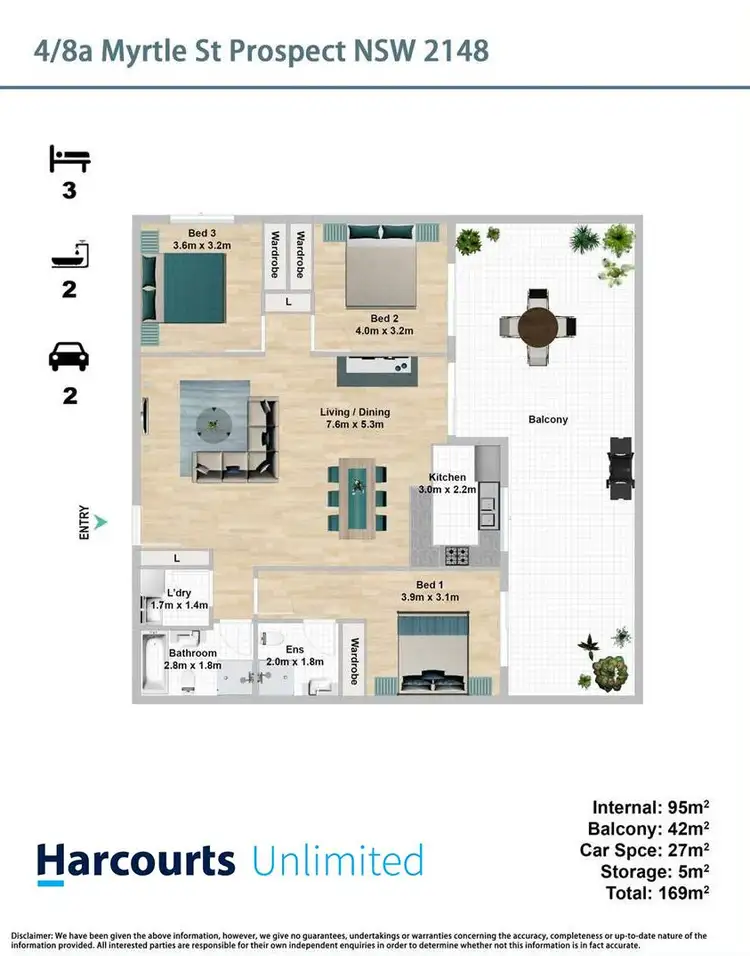 Floorplan of Homely unit listing, 4/8a Myrtle Street, Prospect NSW 2148