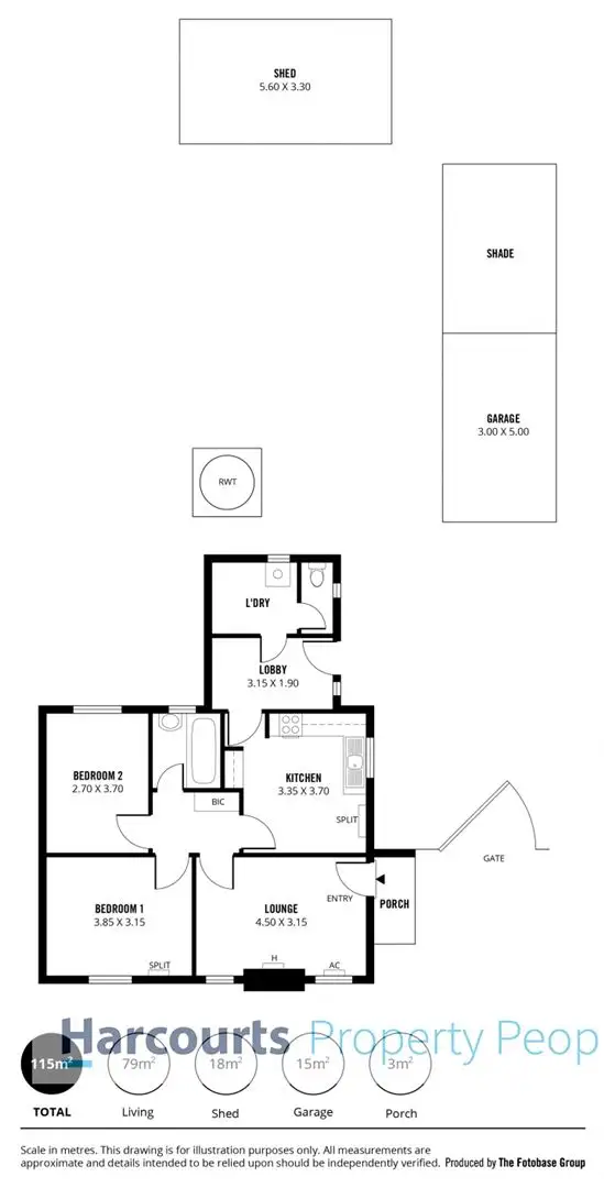 Floorplan of Homely semi-detached listing, 66 Glenburnie Street, Seaton SA 5023