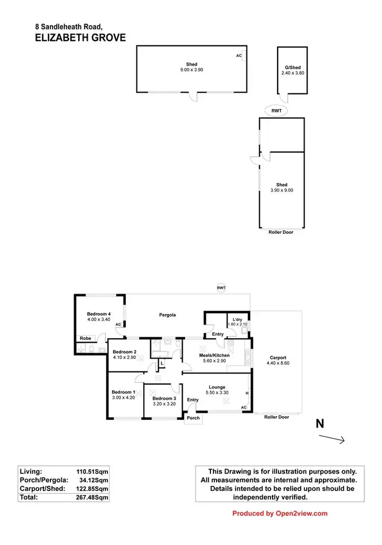 Floorplan of Homely house listing, 8 Sandleheath Road, Elizabeth Grove SA 5112