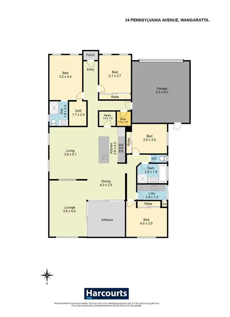Floorplan of Homely house listing, 34 Pennsylvania Drive, Wangaratta VIC 3677
